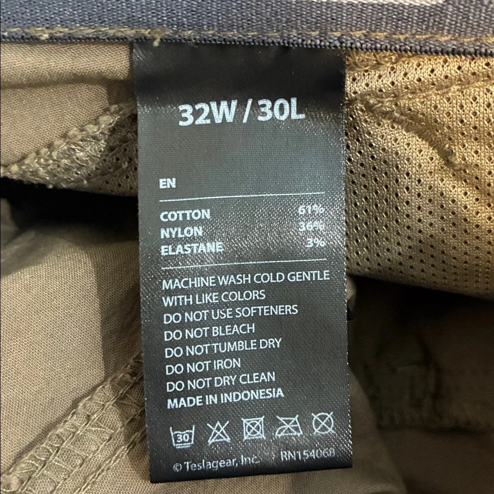 CQR Men's 32/30 (32/29) Brown Straight-Leg Work Chinos Outdoors Tactical
